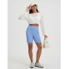 image:imagebaleaf Womens 7 Bermuda Shorts Athletic Running Long Shorts High Waisted with Zipper Pockets Workout Gym Hiking ShortsBlue