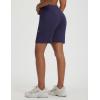 image:imagebaleaf Womens 7 Bermuda Shorts Athletic Running Long Shorts High Waisted with Zipper Pockets Workout Gym Hiking ShortsNavy