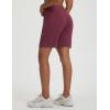 image:imagebaleaf Womens 7 Bermuda Shorts Athletic Running Long Shorts High Waisted with Zipper Pockets Workout Gym Hiking ShortsWine Red