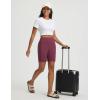 image:imagebaleaf Womens 7 Bermuda Shorts Athletic Running Long Shorts High Waisted with Zipper Pockets Workout Gym Hiking ShortsWine Red