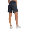 image:imagebaleaf Womens 9 Bermuda Knee Length Athletic Running Long Shorts with Pockets Quick Dry Shorts High Waisted UPF 50Dark Gray
