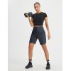 image:imagebaleaf Womens 9 Bermuda Knee Length Athletic Running Long Shorts with Pockets Quick Dry Shorts High Waisted UPF 50Dark Gray