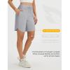 image:imagebaleaf Womens 9 Bermuda Knee Length Athletic Running Long Shorts with Pockets Quick Dry Shorts High Waisted UPF 50Gray
