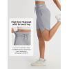 image:imagebaleaf Womens 9 Bermuda Knee Length Athletic Running Long Shorts with Pockets Quick Dry Shorts High Waisted UPF 50Gray