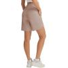 image:imagebaleaf Womens 9 Bermuda Knee Length Athletic Running Long Shorts with Pockets Quick Dry Shorts High Waisted UPF 50Khaki