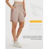 image:imagebaleaf Womens 9 Bermuda Knee Length Athletic Running Long Shorts with Pockets Quick Dry Shorts High Waisted UPF 50Khaki