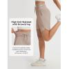 image:imagebaleaf Womens 9 Bermuda Knee Length Athletic Running Long Shorts with Pockets Quick Dry Shorts High Waisted UPF 50Khaki