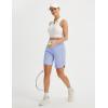 image:imagebaleaf Womens 9 Bermuda Knee Length Athletic Running Long Shorts with Pockets Quick Dry Shorts High Waisted UPF 50Light Blue