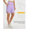 image:imagebaleaf Womens 9 Bermuda Knee Length Athletic Running Long Shorts with Pockets Quick Dry Shorts High Waisted UPF 50Light Purple