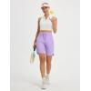 image:imagebaleaf Womens 9 Bermuda Knee Length Athletic Running Long Shorts with Pockets Quick Dry Shorts High Waisted UPF 50Light Purple