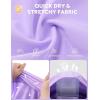 image:imagebaleaf Womens 9 Bermuda Knee Length Athletic Running Long Shorts with Pockets Quick Dry Shorts High Waisted UPF 50Light Purple