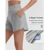 image:imagebaleaf Womens Athletic Running Shorts Quick Dry with Zipper Pocket High Waisted for Workout Gym Hiking Gray XS