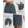 image:imagebaleaf Womens Bermuda Long Shorts 9 Knee Length Athletic Running Shorts with Zip Pockets Stretch Loose Summer UPF 50Dark Gray