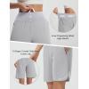 image:imagebaleaf Womens Bermuda Long Shorts 9 Knee Length Athletic Running Shorts with Zip Pockets Stretch Loose Summer UPF 50Gray