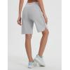 image:imagebaleaf Womens Bermuda Long Shorts 9 Knee Length Athletic Running Shorts with Zip Pockets Stretch Loose Summer UPF 50Gray