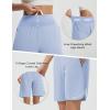 image:imagebaleaf Womens Bermuda Long Shorts 9 Knee Length Athletic Running Shorts with Zip Pockets Stretch Loose Summer UPF 50Light Blue