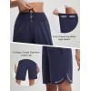 image:imagebaleaf Womens Bermuda Long Shorts 9 Knee Length Athletic Running Shorts with Zip Pockets Stretch Loose Summer UPF 50Navy Blue