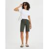 image:imagebaleaf Womens Bermuda Shorts 12 Long Knee Length Running Athletic High Waist Zipper Pocket Quick Dry Loose FitArmy Green