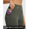image:imagebaleaf Womens Bermuda Shorts 12 Long Knee Length Running Athletic High Waist Zipper Pocket Quick Dry Loose FitArmy Green