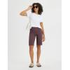 image:imagebaleaf Womens Bermuda Shorts 12 Long Knee Length Running Athletic High Waist Zipper Pocket Quick Dry Loose FitDark Brown