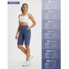 image:imagebaleaf Womens Bermuda Shorts 12 Long Knee Length Running Athletic High Waist Zipper Pocket Quick Dry Loose FitNavy Blue