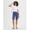 image:imagebaleaf Womens Bermuda Shorts 12 Long Knee Length Running Athletic High Waist Zipper Pocket Quick Dry Loose FitNavy Blue