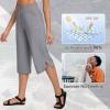 image:imagebaleaf Womens Capri Pants Wide Leg Plus Size UPF50 Lightweight Quick Dry Pants Casual Loose Sweatpants Hiking WalkingGray