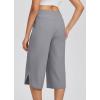 image:imagebaleaf Womens Capri Pants Wide Leg Plus Size UPF50 Lightweight Quick Dry Pants Casual Loose Sweatpants Hiking WalkingGray