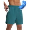 image:imagebaleaf Mens 7 Mountain Bike Shorts 4D Padded Loosefit MTB Cycling Riding Bicycle Biker Short Zipper PocketsDark Green