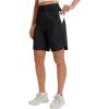 image:imagebaleaf Womens 9 Bermuda Knee Length Athletic Running Long Shorts with Pockets Quick Dry Shorts High Waisted UPF 50Black