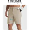 image:imagebaleaf Mens Causal Short 79 Golf Shorts Men Dress 5 Pockets Stretch Lightweight Work Athletic Short Zipper Fly FrontKhaki
