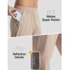 image:imagebaleaf Mens Joggers Pants with Zipper Pockets Running Pants Men Lightweight UPF50 Tapered Sweatpants Athletic Track WorkoutKhaki