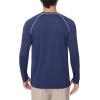 image:imagebaleaf Mens Sun Protection Shirts UV SPF UPF 50 Long Sleeve Rash Guard Fishing Running Quick Dry LightweightCerulean Trace