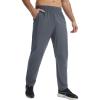 image:imagebaleaf Mens Joggers Pants with Zipper Pockets Running Pants Men Lightweight UPF50 Tapered Sweatpants Athletic Track WorkoutDark Gray