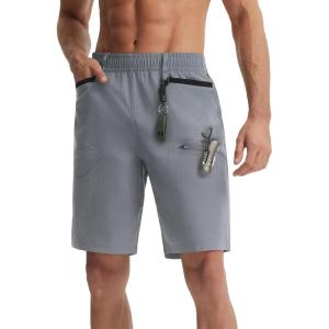 image:imagebaleaf Mens Hiking Shorts with 6 Pockets 11 Cargo Golf Quick Dry Lightweight Water Resistant Outdoor Travel ShortsDark Gray