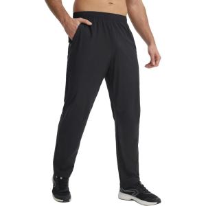image:imagebaleaf Mens Joggers Pants with Zipper Pockets Running Pants Men Lightweight UPF50 Tapered Sweatpants Athletic Track WorkoutBlack