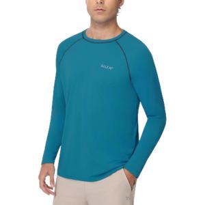 image:imagebaleaf Mens Sun Protection Shirts UV SPF UPF 50 Long Sleeve Rash Guard Fishing Running Quick Dry LightweightOcean Depth