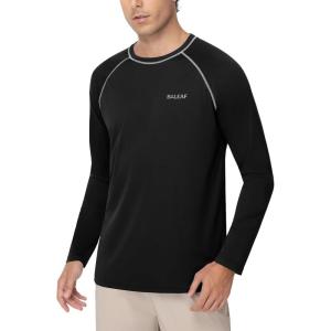 image:imagebaleaf Mens Sun Protection Shirts UV SPF UPF 50 Long Sleeve Rash Guard Fishing Running Quick Dry LightweightShadow Stone