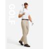 image:imagebaleaf Mens 30 32 Golf Pants Waist Elastic Stretch Lightweight Dress Pant Casual Slacks for Work Travel with 5 PocketsKhaki