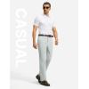 image:imagebaleaf Mens 30 32 Golf Pants Waist Elastic Stretch Lightweight Dress Pant Casual Slacks for Work Travel with 5 PocketsLight Gray