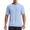 image:imagebaleaf Mens UPF 50 Sun Protection Shirts UV SPF Short Sleeve TShirts Rash Guard Quick Dry Lightweight Hiking AthleticLight Blue