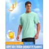 image:imagebaleaf Mens UPF 50 Sun Protection Shirts UV SPF Short Sleeve TShirts Rash Guard Quick Dry Lightweight Hiking AthleticLight Green