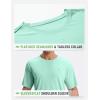image:imagebaleaf Mens UPF 50 Sun Protection Shirts UV SPF Short Sleeve TShirts Rash Guard Quick Dry Lightweight Hiking AthleticLight Green
