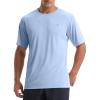 image:imagebaleaf Mens UPF 50 Sun Protection Shirts UV SPF Short Sleeve TShirts Rash Guard Quick Dry Lightweight Hiking AthleticLight Blue