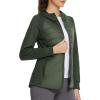 image:imagebaleaf Womens Running Winter Jacket with Hood Warm Lightweight Insulated Hybrid Jackets Puffer Zip Pockets Hiking SkiingArmy Green