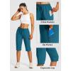 image:imagebaleaf Womens 15 Hiking Shorts Long Bermuda Cargo Below The Knee Capris Lightweight Quick Dry Elastic Waist for Casual15inblue