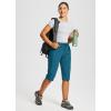 image:imagebaleaf Womens 15 Hiking Shorts Long Bermuda Cargo Below The Knee Capris Lightweight Quick Dry Elastic Waist for Casual15inblue