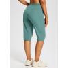 image:imagebaleaf Womens 15 Hiking Shorts Long Bermuda Cargo Below The Knee Capris Lightweight Quick Dry Elastic Waist for Casual15inmisty Green