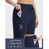 image:imagebaleaf Womens 15 Hiking Shorts Long Bermuda Cargo Below The Knee Capris Lightweight Quick Dry Elastic Waist for Casual17innavy Blue