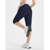 image:imagebaleaf Womens 15 Hiking Shorts Long Bermuda Cargo Below The Knee Capris Lightweight Quick Dry Elastic Waist for Casual17innavy Blue